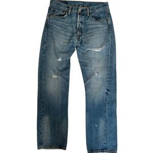 Levi's 501 button fly jeans distressed mens size 32x30
